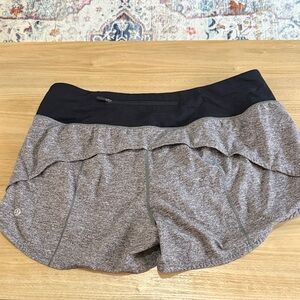lululemon athletica Women's Heathered Gray and Black Athletic Shorts